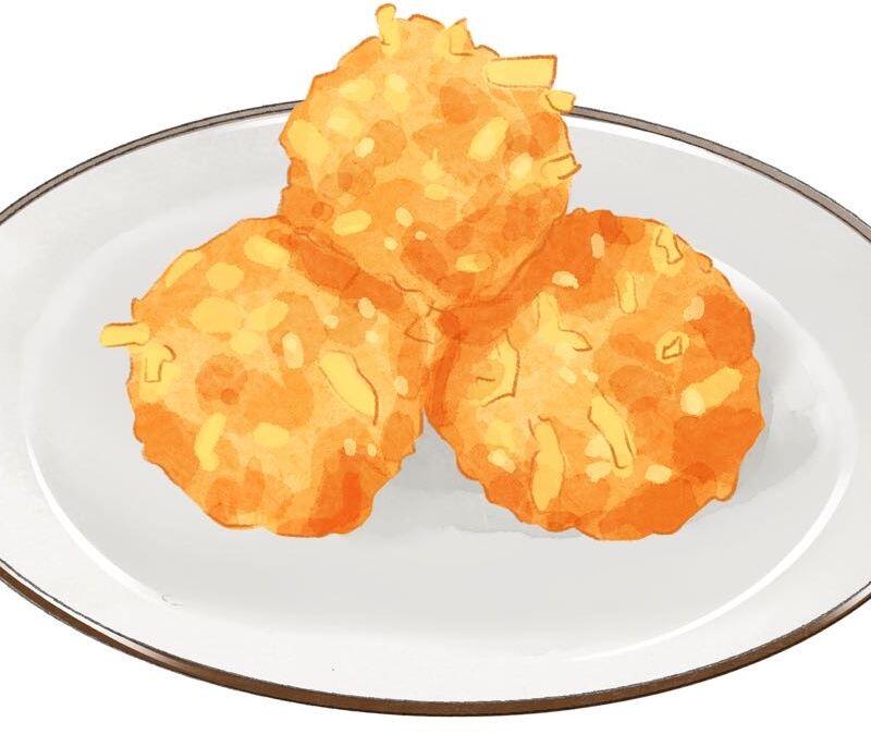 Shrimp balls w. Cheese filling (3) 爆漿芝士蝦球